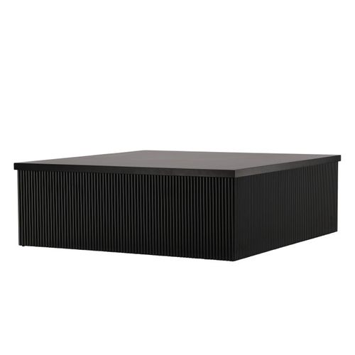 Table Basse Nervurée "lenox" 90cm Noir