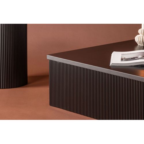 Table Basse Nervurée "lenox" 90cm Noir