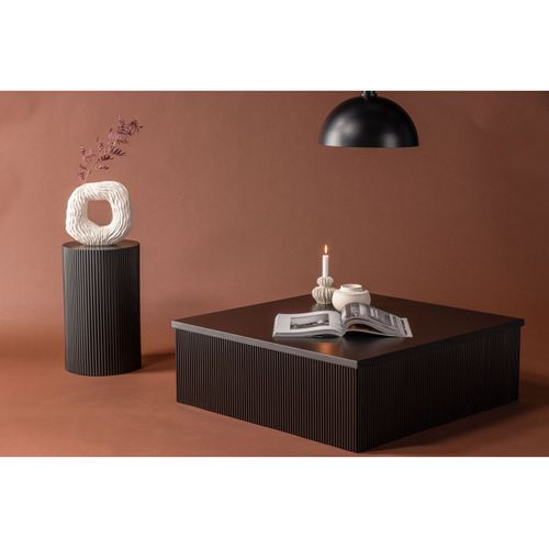 Table Basse Nervurée "lenox" 90cm Noir