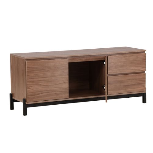 Meuble TV 2 Portes et 2 Tiroirs "corpus" 138cm Marron