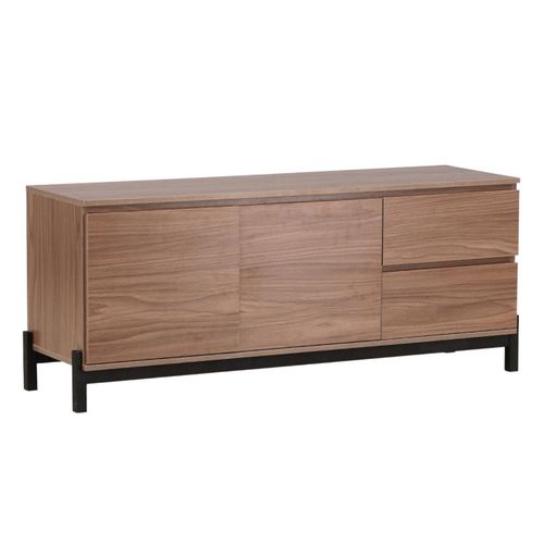 Meuble TV 2 Portes et 2 Tiroirs "corpus" 138cm Marron