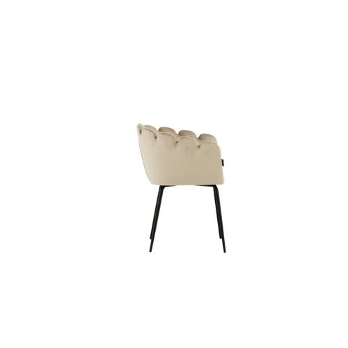 Chaise En Velours "limhamn" 76cm Beige