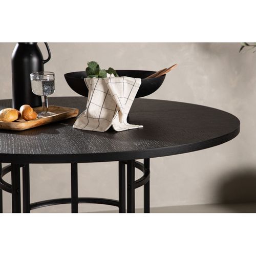 Table à Manger Ronde "copenhagen" 115cm Noir