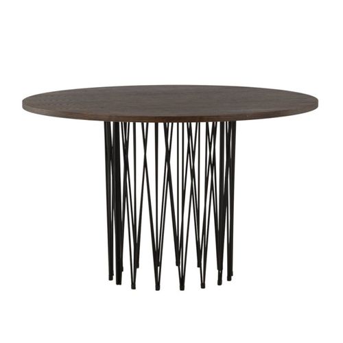 Table à Manger Ronde Design "stone" 120cm Marron