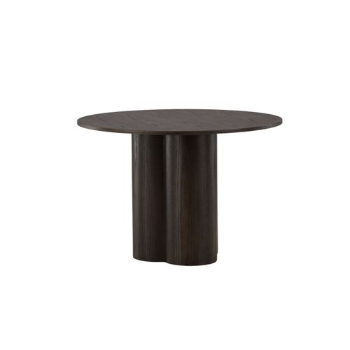 Table à Manger Ronde "olivia" 110cm Marron Foncé