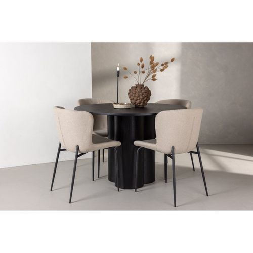 Table à Manger Ronde "olivia" 110cm Noir