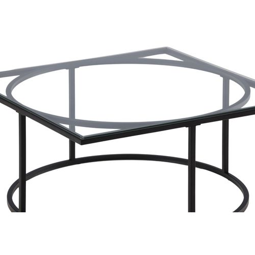Table Basse Design En Verre "skanor" 90cm Noir