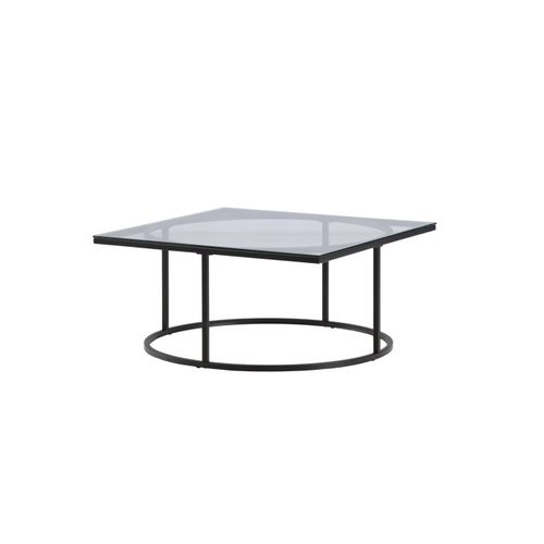 Table Basse Design En Verre "skanor" 90cm Noir