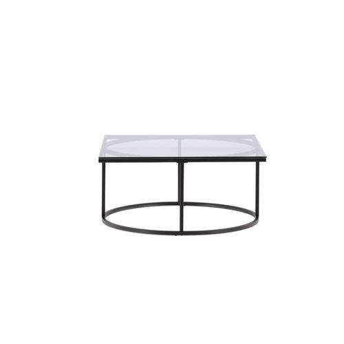 Table Basse Design En Verre "skanor" 90cm Noir