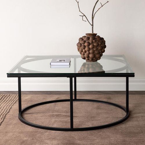 Table Basse Design En Verre "skanor" 90cm Noir
