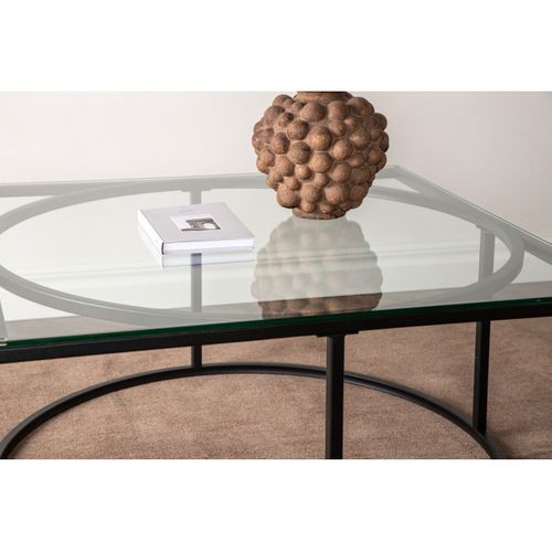 Table Basse Design En Verre "skanor" 90cm Noir