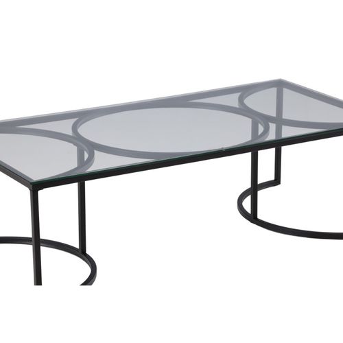 Table Basse Design En Verre "skanor" 140cm Noir
