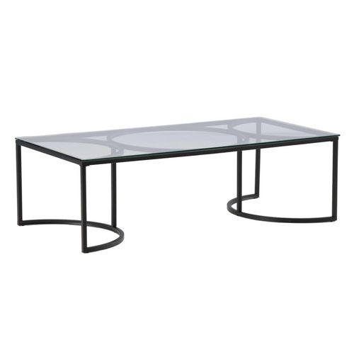 Table Basse Design En Verre "skanor" 140cm Noir
