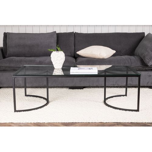 Table Basse Design En Verre "skanor" 140cm Noir
