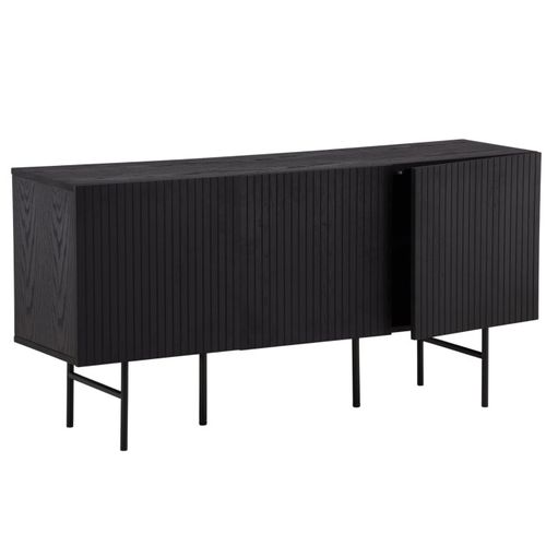 Bahut Design Nervuré "bjorkon" 150cm Noir