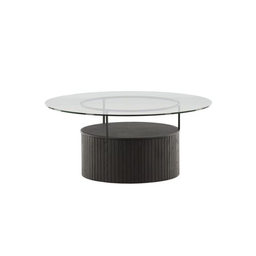 Table Basse En Verre "bovall" 90cm Noir