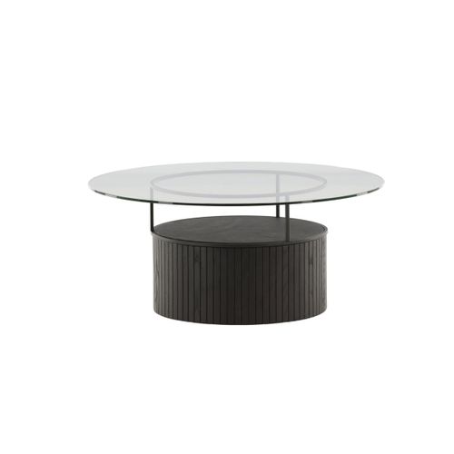 Table Basse En Verre "bovall" 90cm Noir