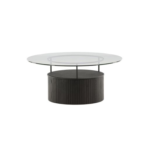 Table Basse En Verre "bovall" 90cm Noir