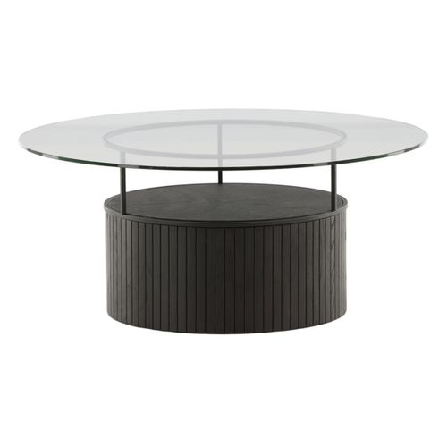 Table Basse En Verre "bovall" 90cm Noir