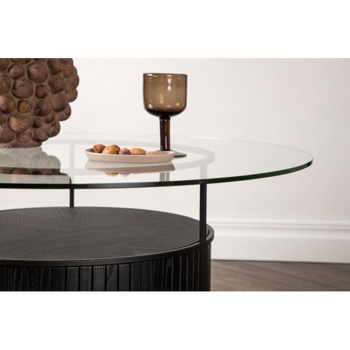 Table Basse En Verre "bovall" 90cm Noir