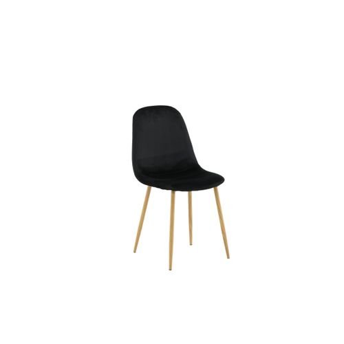 Chaise Design En Velours "polar" 94cm Noir