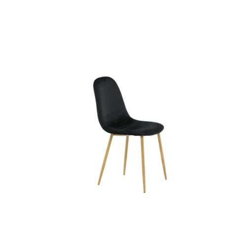 Chaise Design En Velours "polar" 94cm Noir
