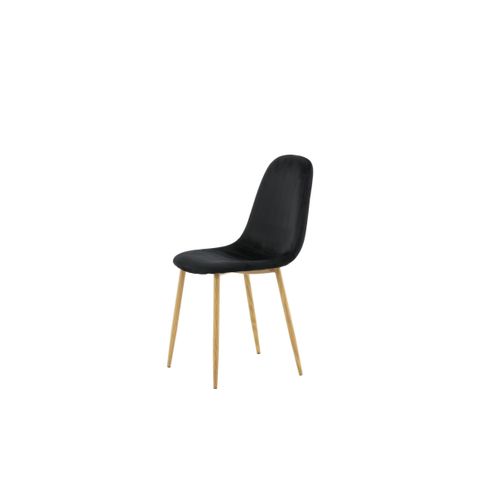 Chaise Design En Velours "polar" 94cm Noir