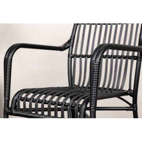 Chaise De Jardin En Rotin "rizal" 90cm Noir