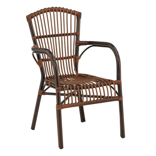 Chaise De Jardin En Rotin "galera" 90cm Marron