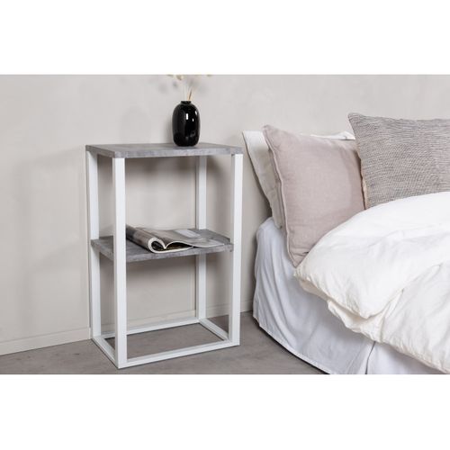 Table De Chevet Double "rise" 70cm Gris et Blanc