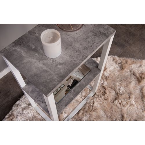 Table De Chevet Double "rise" 70cm Gris et Blanc