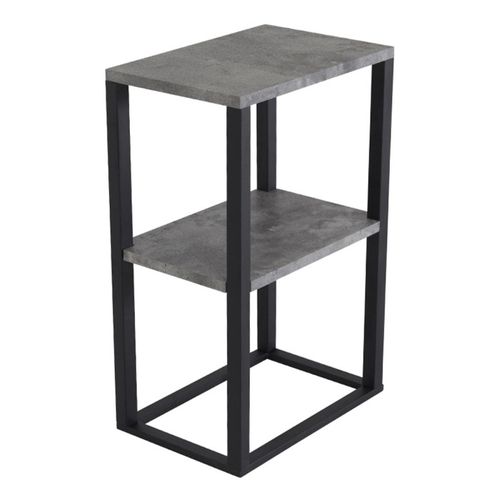 Table De Chevet Double "rise" 70cm Gris et Noir