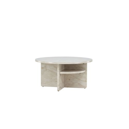 Table Basse Effet Marbre "alesund " 85cm Beige