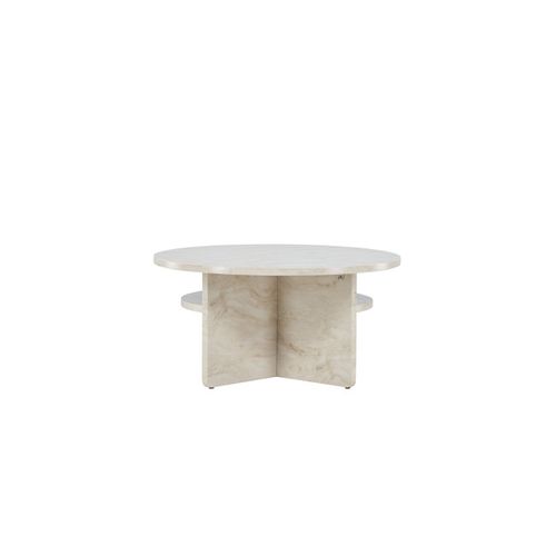 Table Basse Effet Marbre "alesund " 85cm Beige