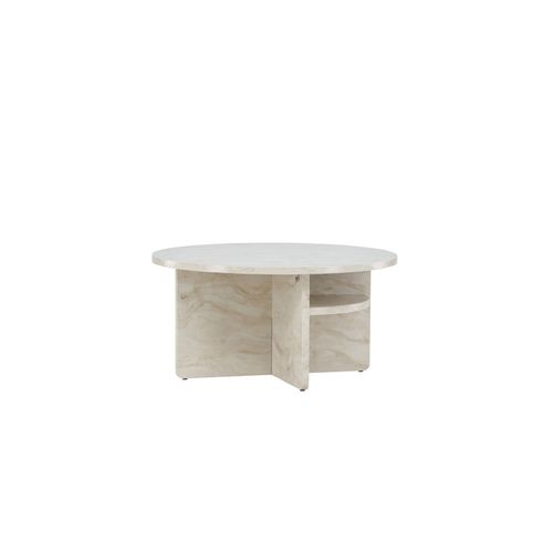 Table Basse Effet Marbre "alesund " 85cm Beige