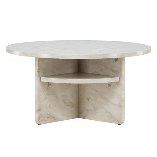 Table Basse Effet Marbre "alesund " 85cm Beige
