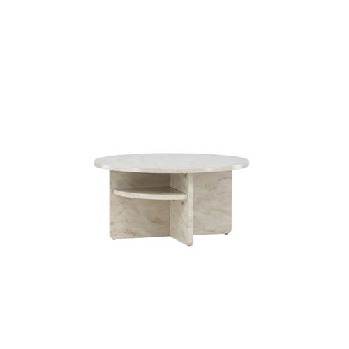 Table Basse Effet Marbre "alesund " 85cm Beige