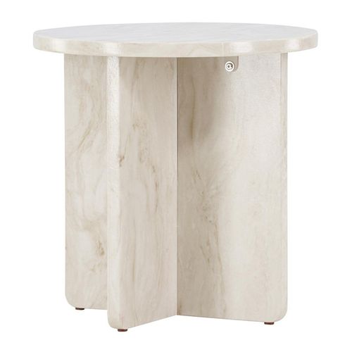Table D'appoint Effet Marbre "alesund" 50cm Beige