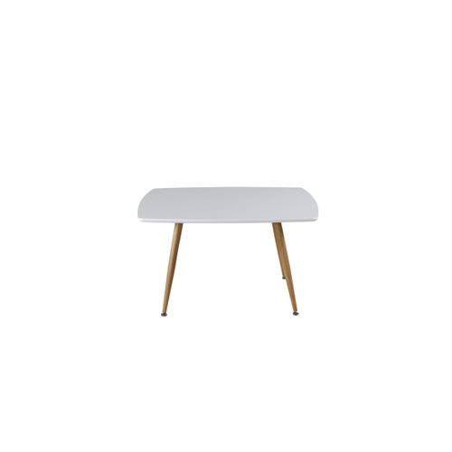 Table Basse Design "plaza" 80cm Blanc et Naturel