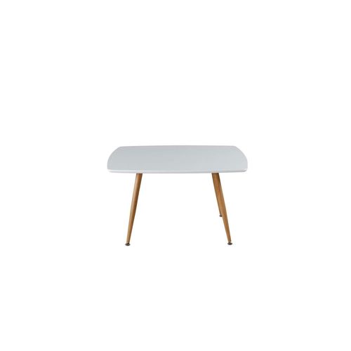 Table Basse Design "plaza" 80cm Blanc et Naturel