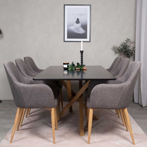 Table De Repas 90 X 180 Cm Piazza Noir, Marron