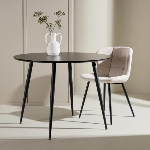 Table à Manger Ronde "plaza" 100cm Noir