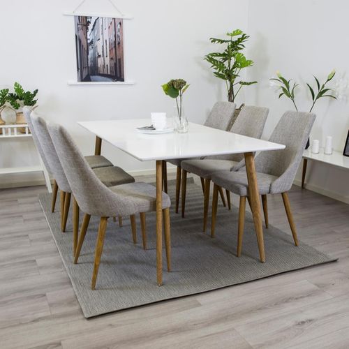 Table à Manger "polar" 180cm Blanc et Naturel