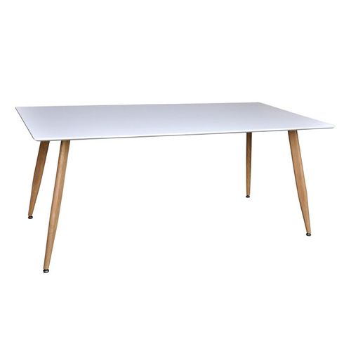 Table à Manger "polar" 180cm Blanc et Naturel