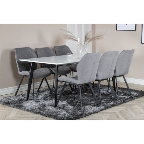 Table à Manger "polar" 180cm Blanc et Noir