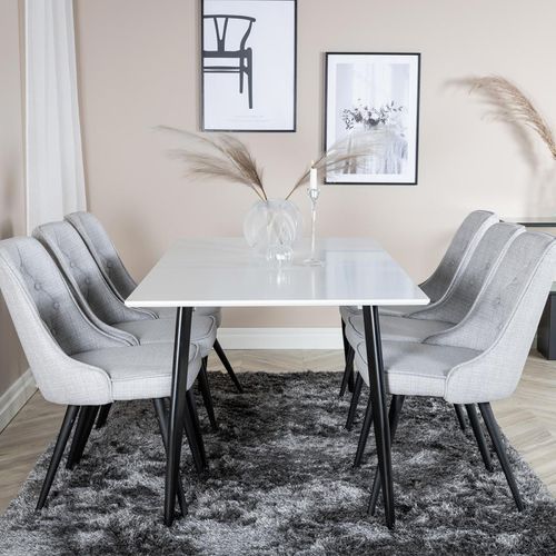 Table à Manger "polar" 180cm Blanc et Noir