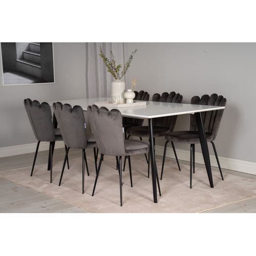 Table à Manger "polar" 180cm Blanc et Noir