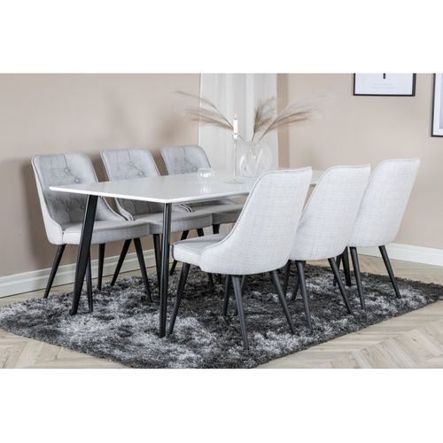 Table à Manger "polar" 180cm Blanc et Noir