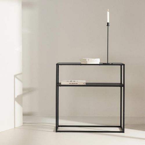 Console Design En Verre "bogota" 80cm Noir