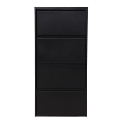 Meuble à Chaussures 4 Compartiments "ushuaia" 136cm Noir